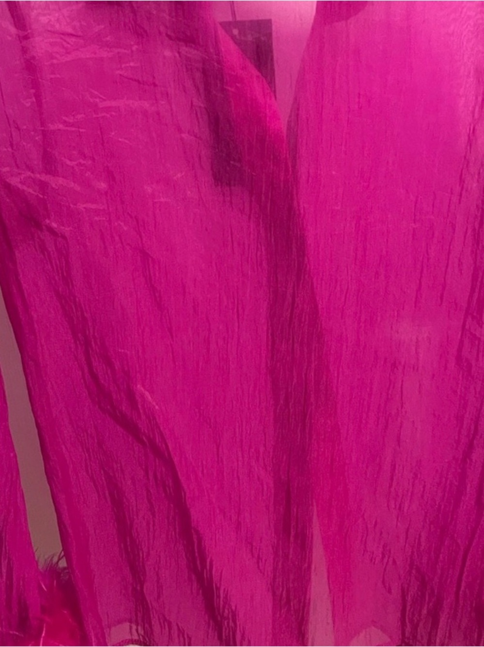 Fashion Nova Gabby Feather Fuchsia Button Front Women's Blouse in small - Picture 5 of 7